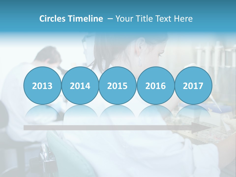 A Woman In White Lab Coat Working On A Machine PowerPoint Template