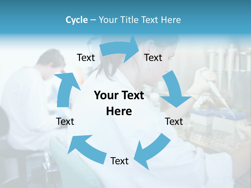 A Woman In White Lab Coat Working On A Machine PowerPoint Template