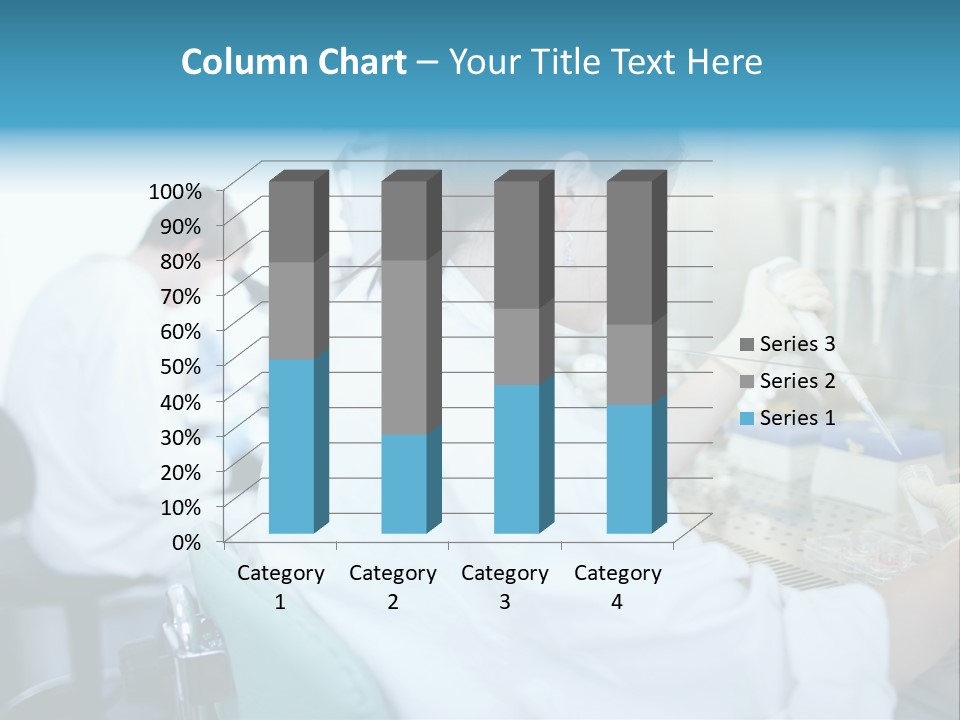 A Woman In White Lab Coat Working On A Machine PowerPoint Template