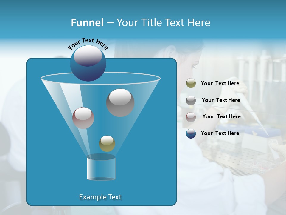 A Woman In White Lab Coat Working On A Machine PowerPoint Template