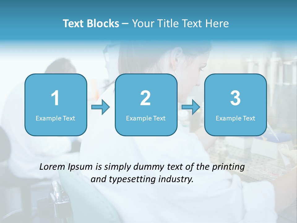 A Woman In White Lab Coat Working On A Machine PowerPoint Template