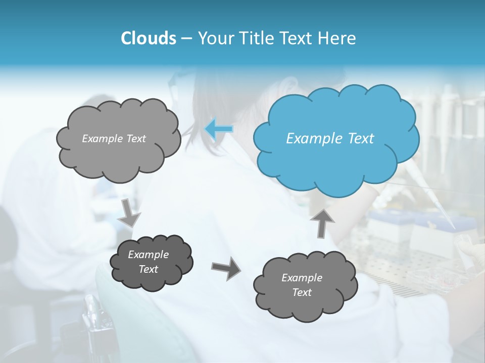 A Woman In White Lab Coat Working On A Machine PowerPoint Template