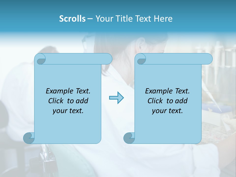 A Woman In White Lab Coat Working On A Machine PowerPoint Template