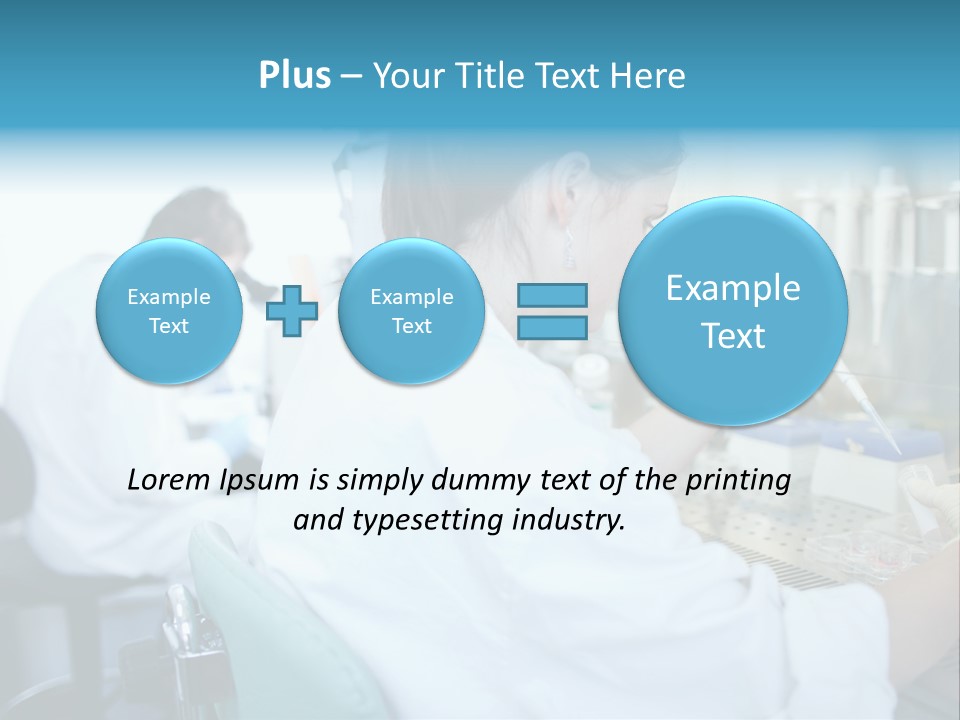 A Woman In White Lab Coat Working On A Machine PowerPoint Template