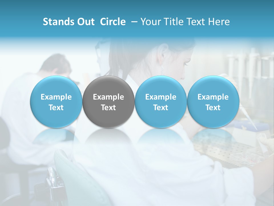 A Woman In White Lab Coat Working On A Machine PowerPoint Template