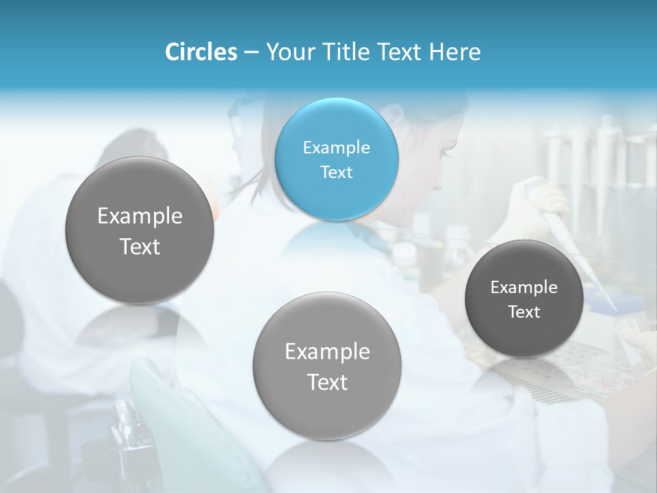 A Woman In White Lab Coat Working On A Machine PowerPoint Template