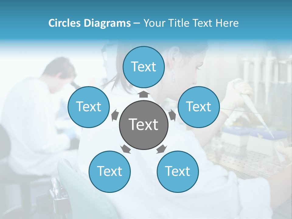 A Woman In White Lab Coat Working On A Machine PowerPoint Template