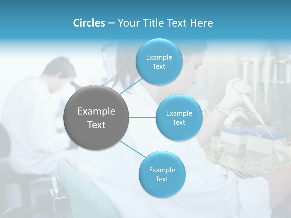 A Woman In White Lab Coat Working On A Machine PowerPoint Template