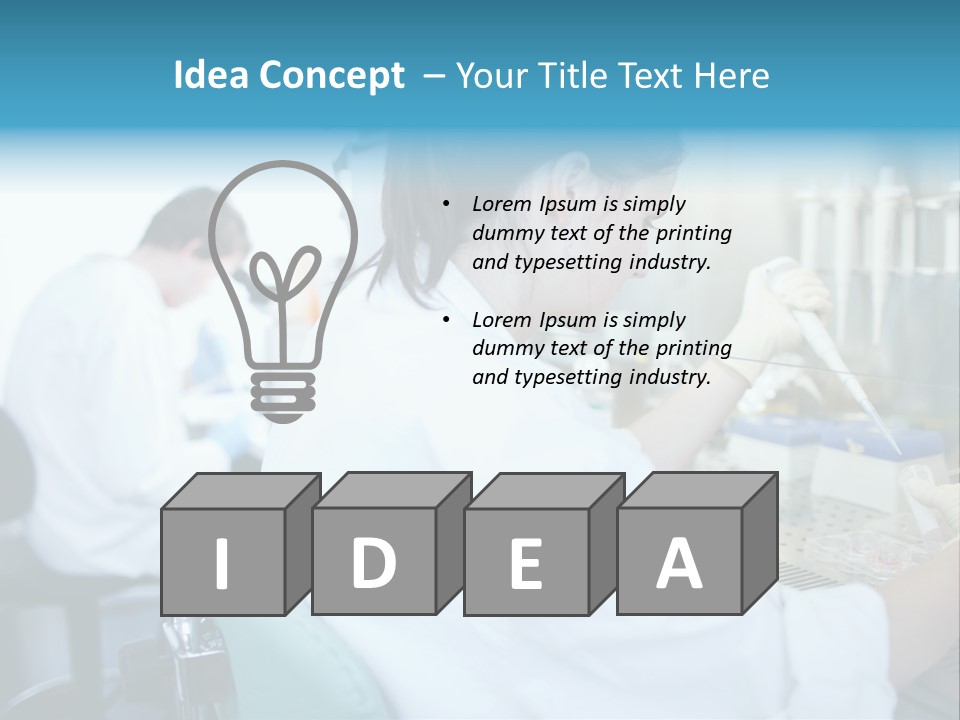 A Woman In White Lab Coat Working On A Machine PowerPoint Template