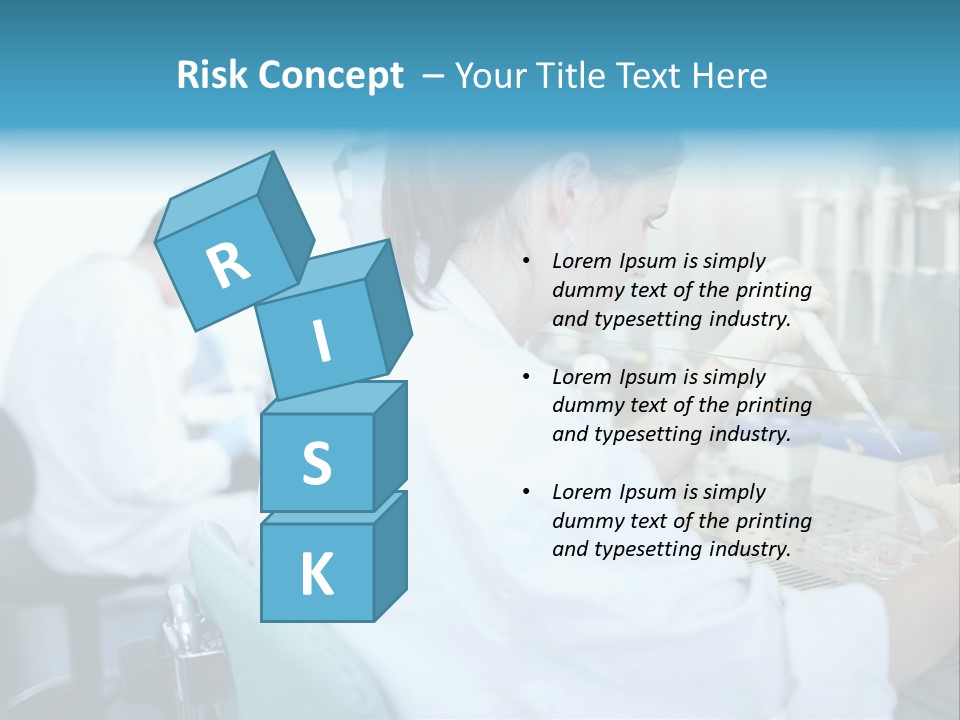 A Woman In White Lab Coat Working On A Machine PowerPoint Template