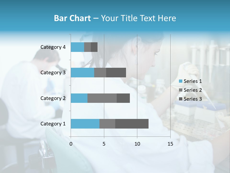 A Woman In White Lab Coat Working On A Machine PowerPoint Template