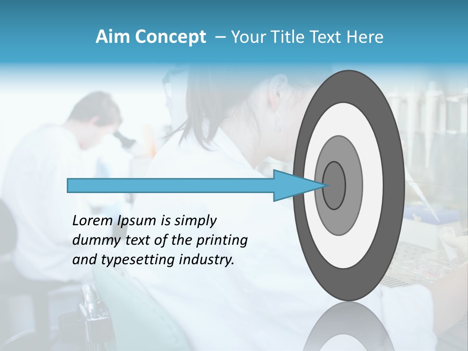 A Woman In White Lab Coat Working On A Machine PowerPoint Template