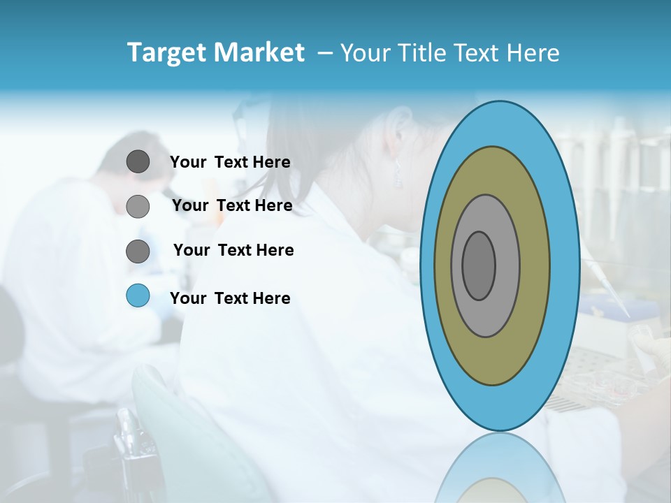 A Woman In White Lab Coat Working On A Machine PowerPoint Template