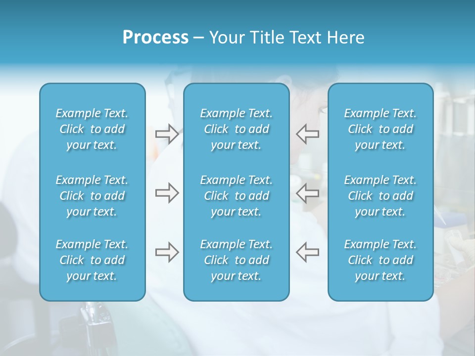 A Woman In White Lab Coat Working On A Machine PowerPoint Template