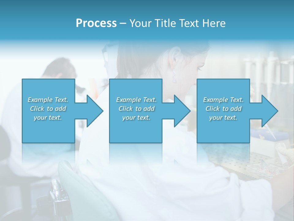 A Woman In White Lab Coat Working On A Machine PowerPoint Template