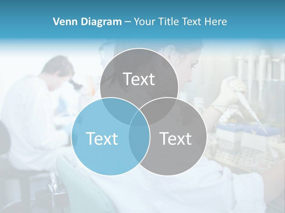 A Woman In White Lab Coat Working On A Machine PowerPoint Template