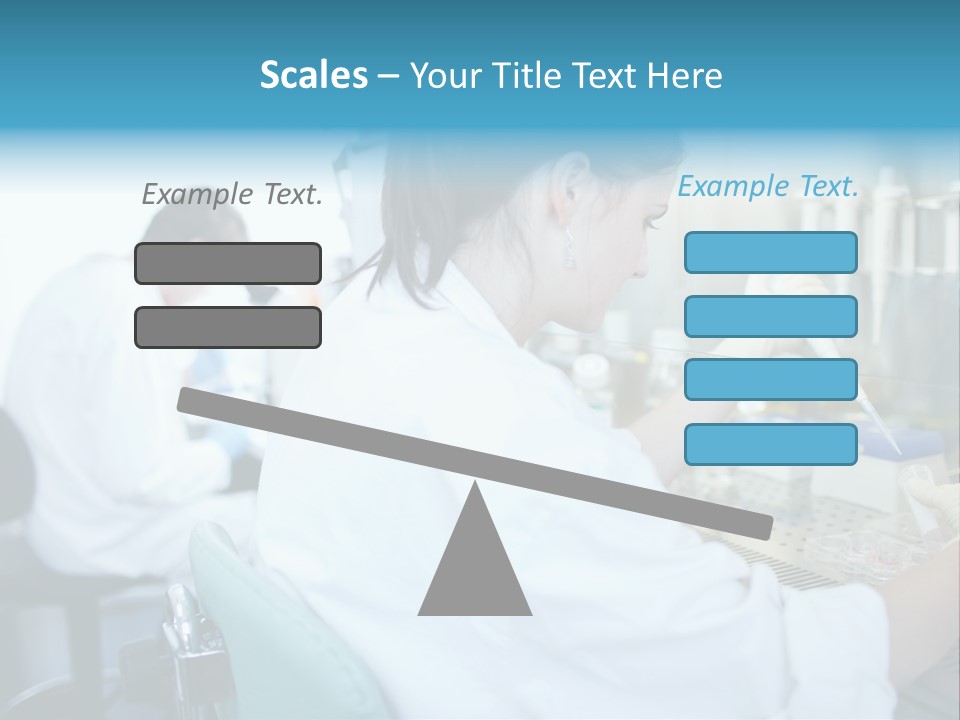 A Woman In White Lab Coat Working On A Machine PowerPoint Template