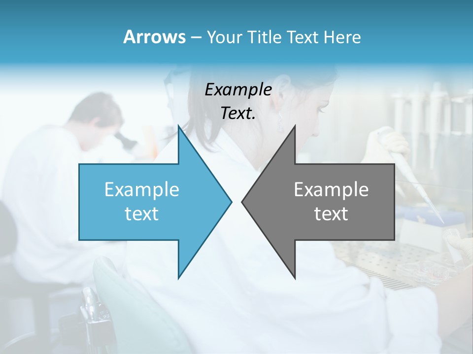 A Woman In White Lab Coat Working On A Machine PowerPoint Template