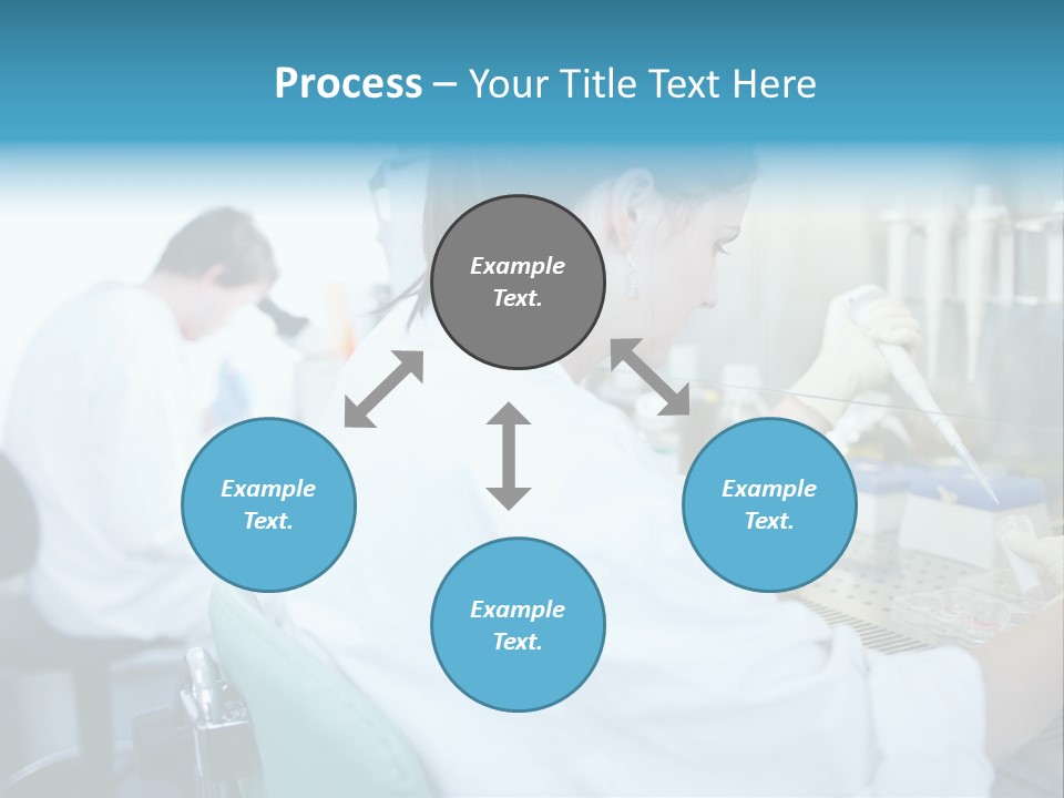 A Woman In White Lab Coat Working On A Machine PowerPoint Template