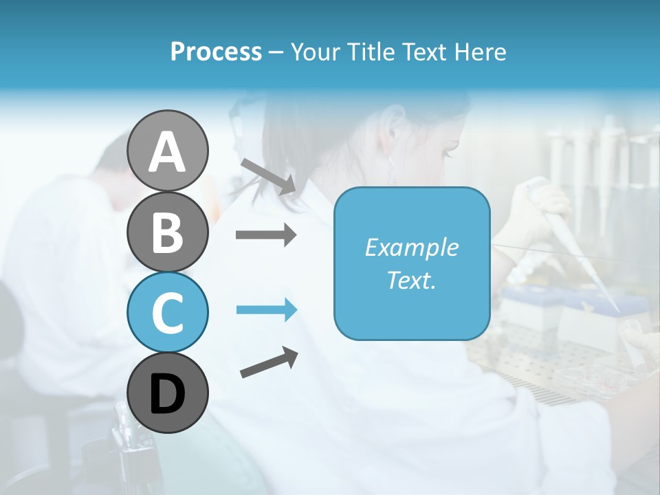 A Woman In White Lab Coat Working On A Machine PowerPoint Template