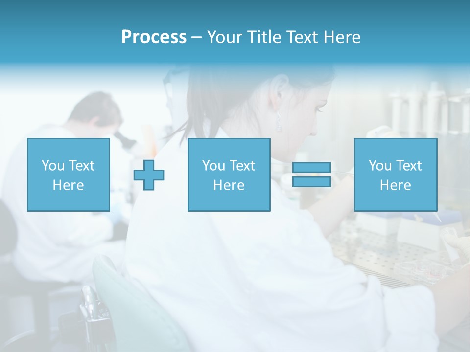 A Woman In White Lab Coat Working On A Machine PowerPoint Template