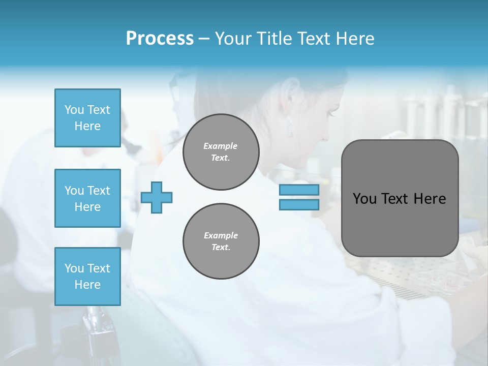 A Woman In White Lab Coat Working On A Machine PowerPoint Template