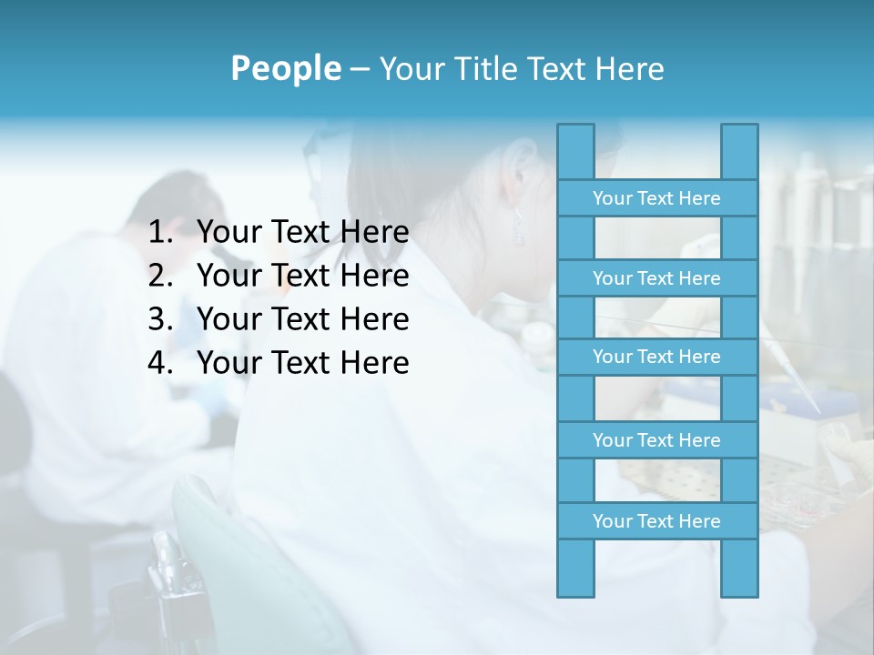 A Woman In White Lab Coat Working On A Machine PowerPoint Template