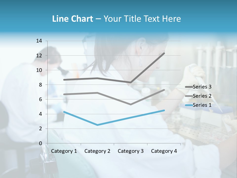 A Woman In White Lab Coat Working On A Machine PowerPoint Template