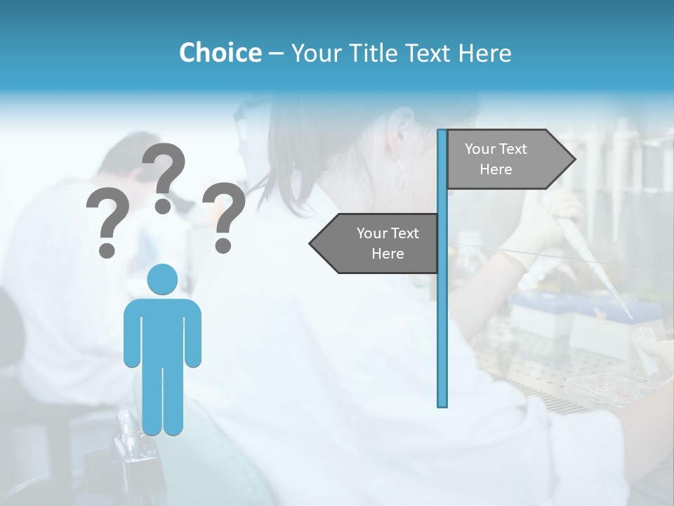 A Woman In White Lab Coat Working On A Machine PowerPoint Template