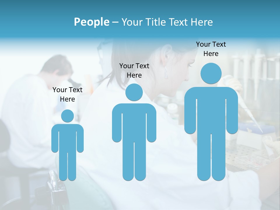 A Woman In White Lab Coat Working On A Machine PowerPoint Template