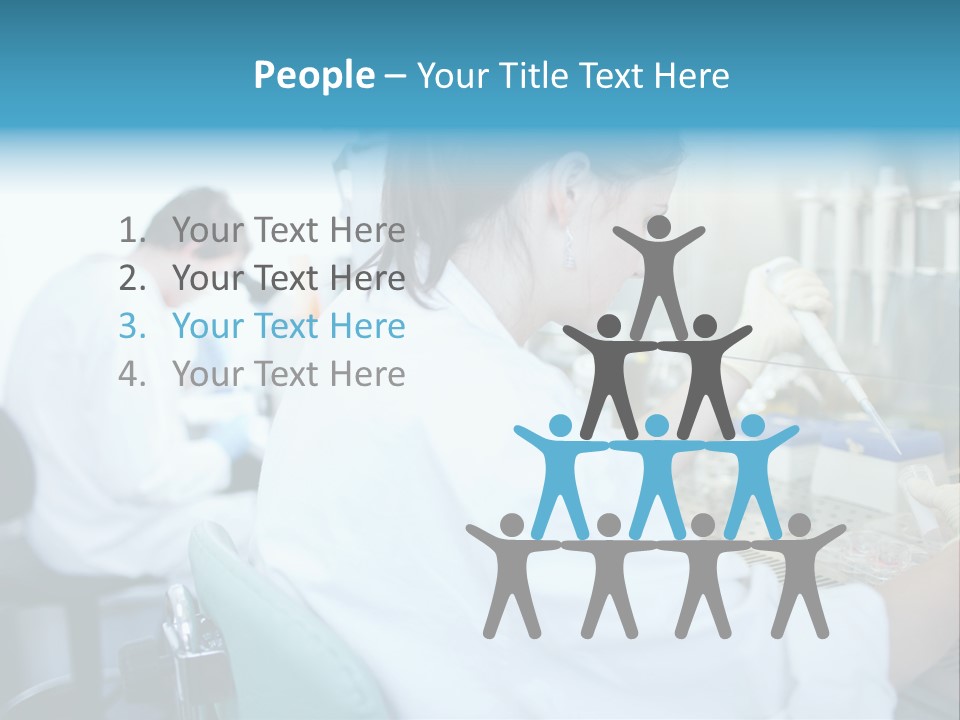 A Woman In White Lab Coat Working On A Machine PowerPoint Template