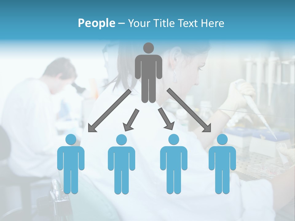 A Woman In White Lab Coat Working On A Machine PowerPoint Template