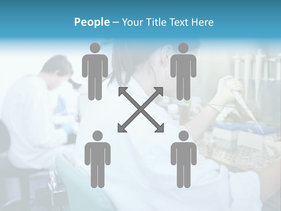 A Woman In White Lab Coat Working On A Machine PowerPoint Template