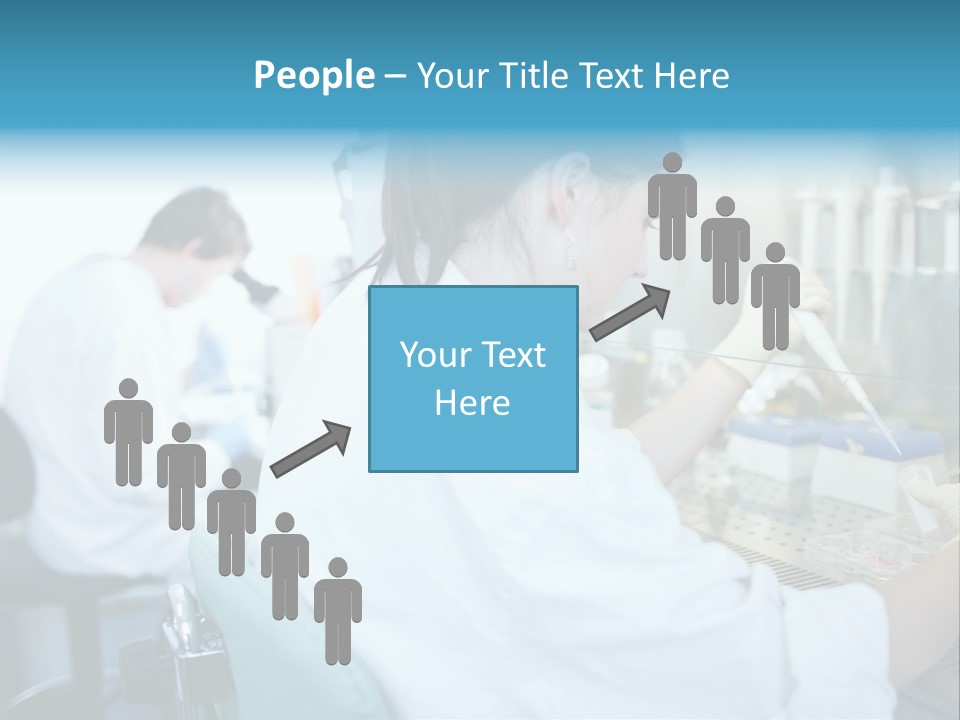 A Woman In White Lab Coat Working On A Machine PowerPoint Template