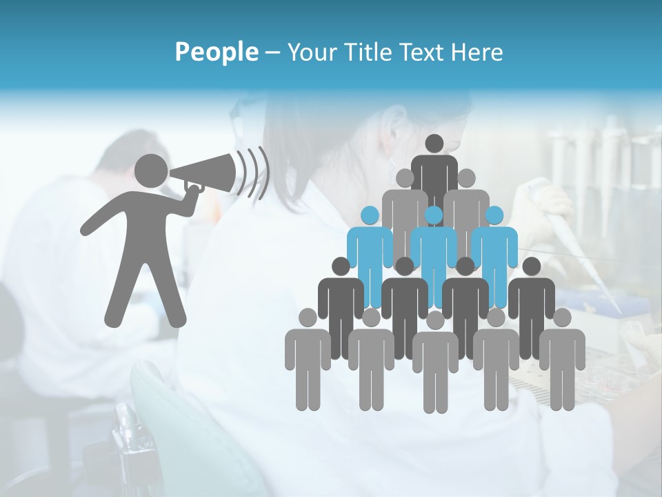 A Woman In White Lab Coat Working On A Machine PowerPoint Template