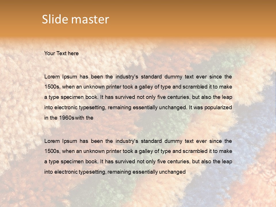 A Multicolored Rug With A Name Of Presentation PowerPoint Template