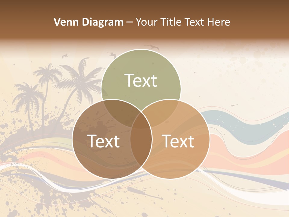 An Abstract Background With Palm Trees And Waves PowerPoint Template