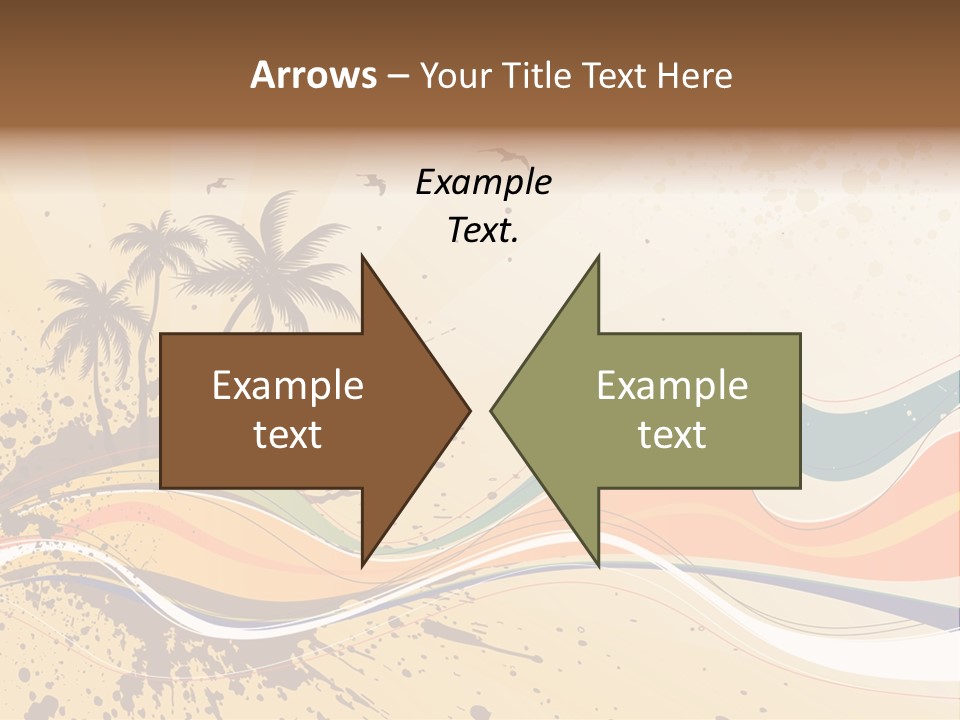 An Abstract Background With Palm Trees And Waves PowerPoint Template