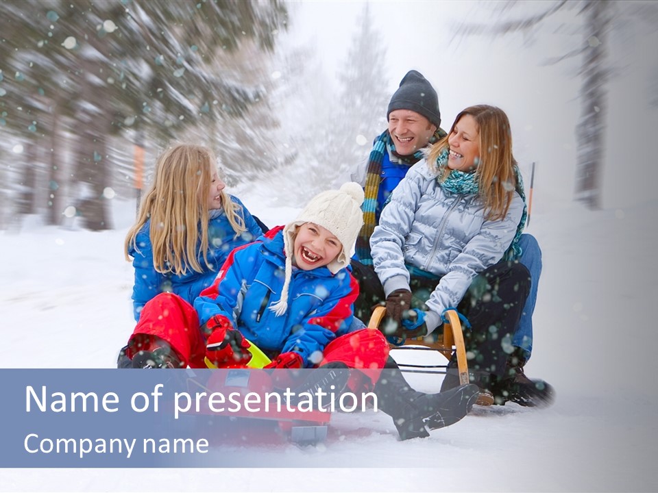 Active Playing Sledge PowerPoint Template