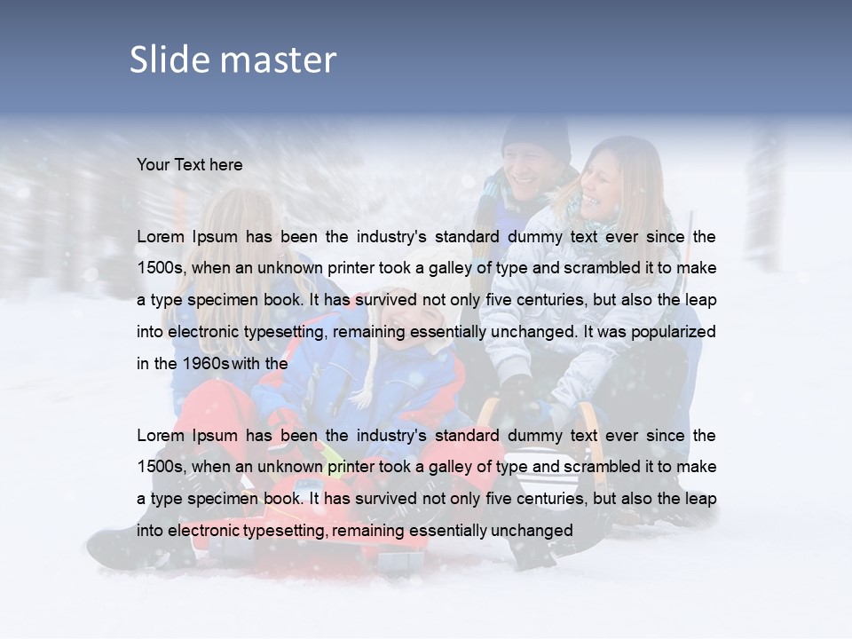 Active Playing Sledge PowerPoint Template