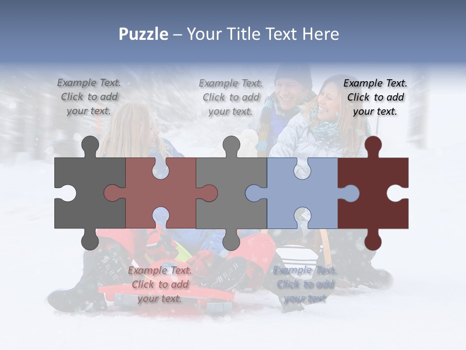 Active Playing Sledge PowerPoint Template