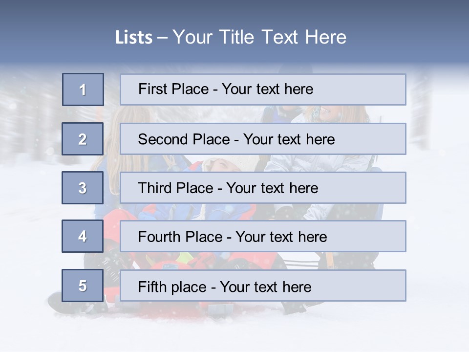 Active Playing Sledge PowerPoint Template