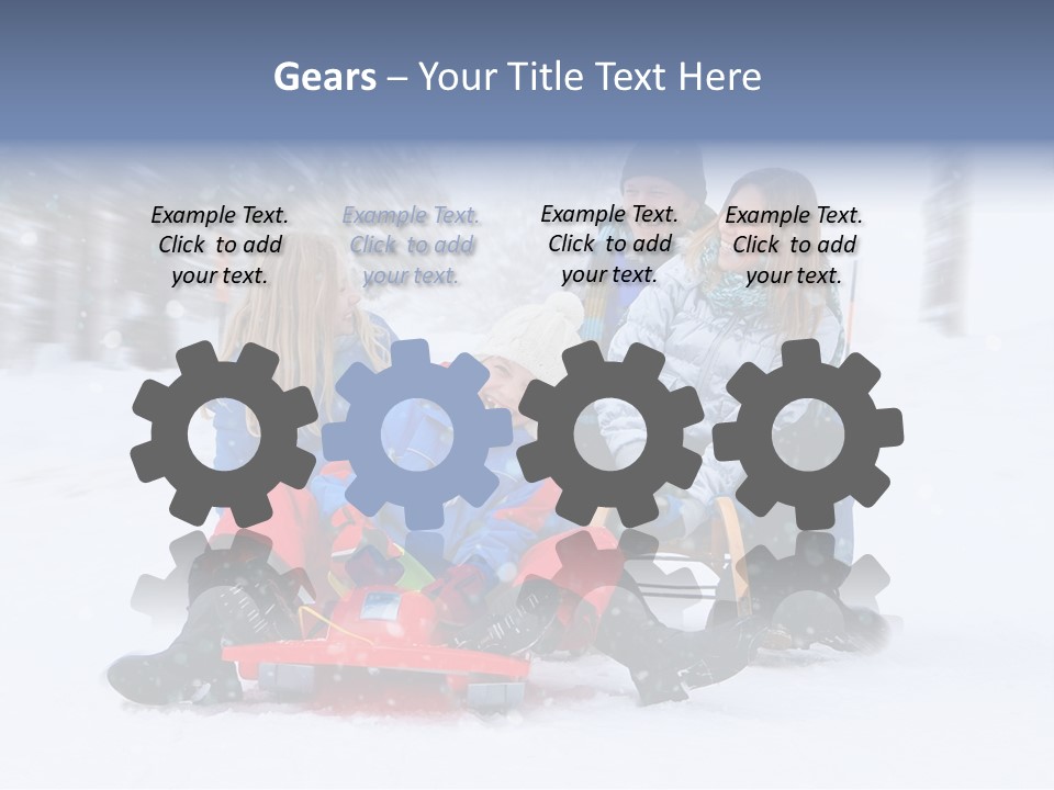 Active Playing Sledge PowerPoint Template