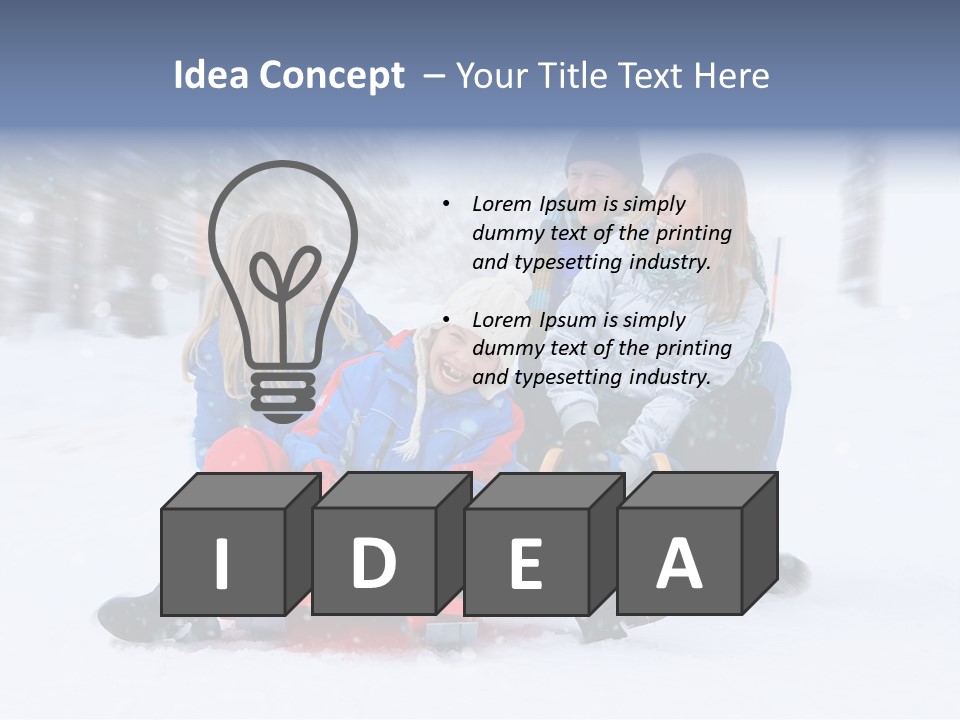 Active Playing Sledge PowerPoint Template