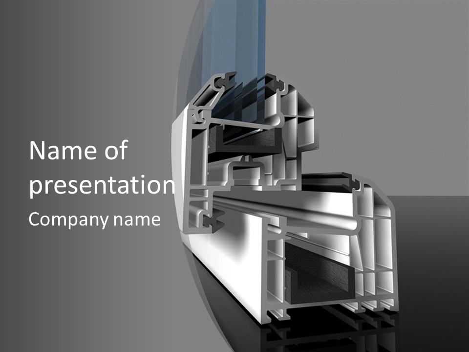 A Group Of Metal Pipes On A Gray Background PowerPoint Template