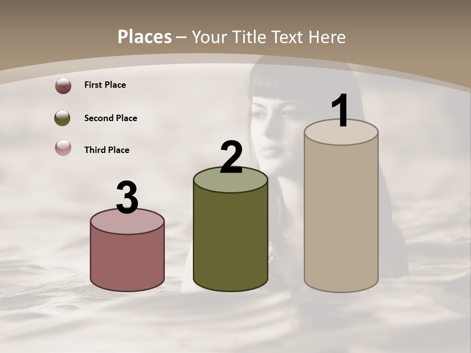 A Woman In The Water With Her Eyes Closed PowerPoint Template