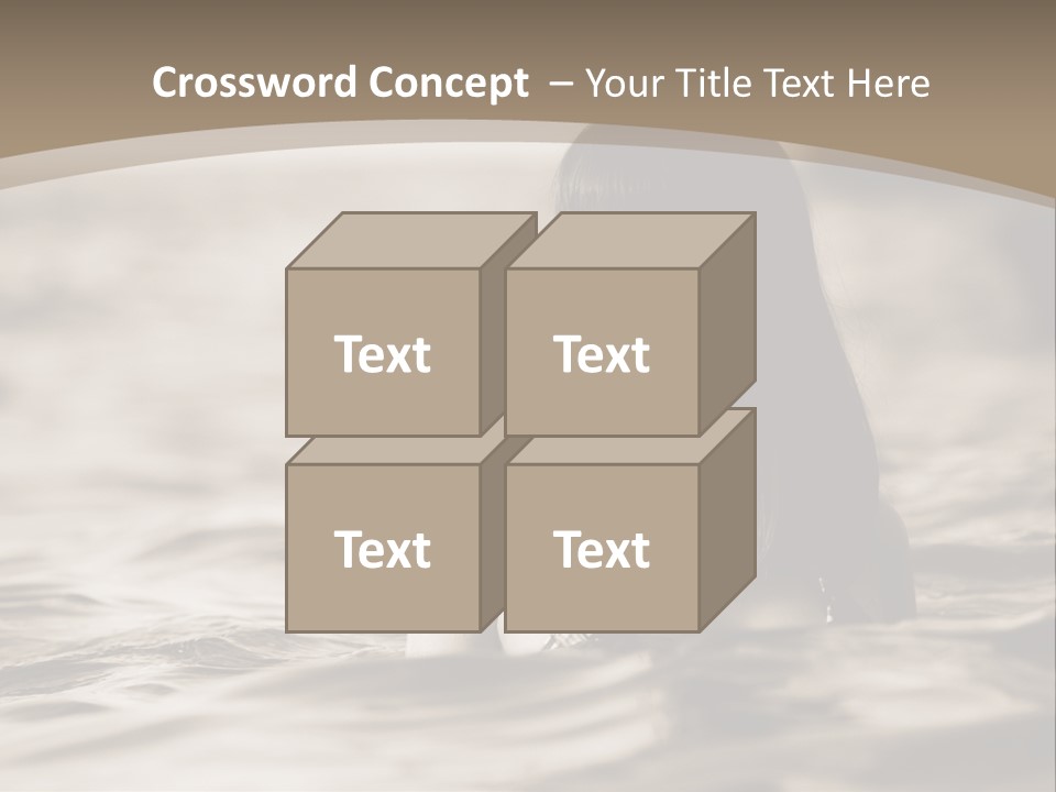 A Woman In The Water With Her Eyes Closed PowerPoint Template