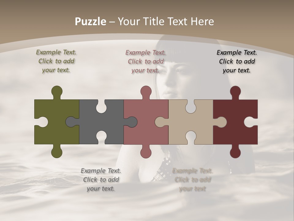 A Woman In The Water With Her Eyes Closed PowerPoint Template