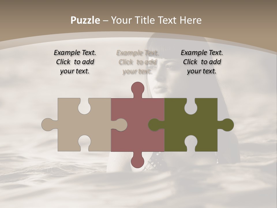 A Woman In The Water With Her Eyes Closed PowerPoint Template