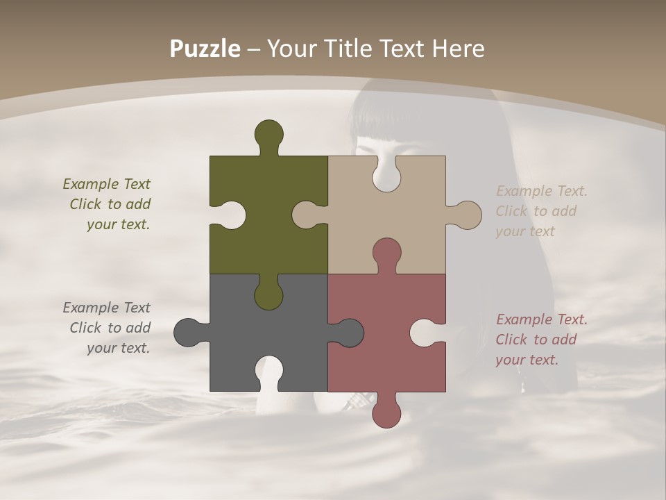 A Woman In The Water With Her Eyes Closed PowerPoint Template